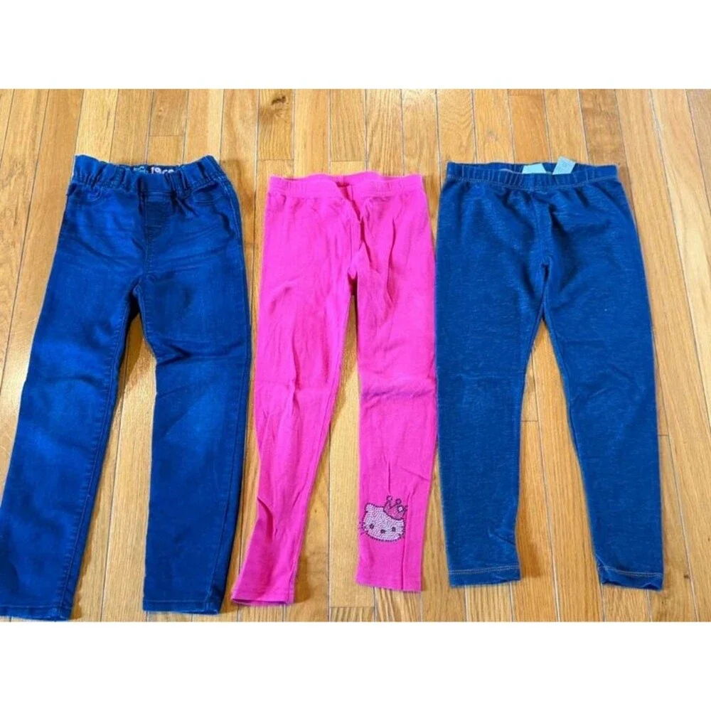 14 Pieces Justice Gap Old Navy Kids Jeans Leggings Tanks Shirts Sz 5 Girls